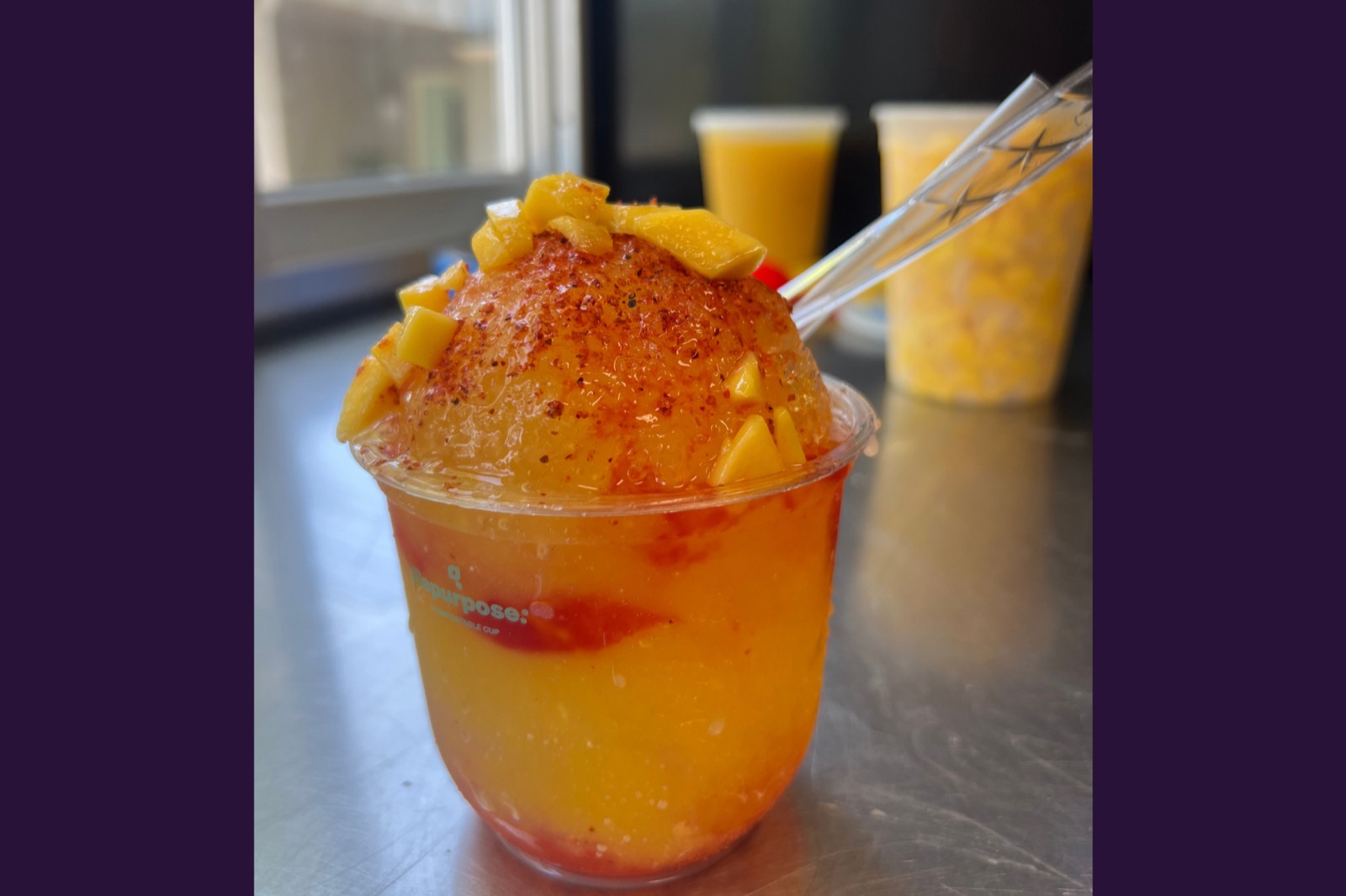 Austin Snow mango shaved ice with chili lime topping