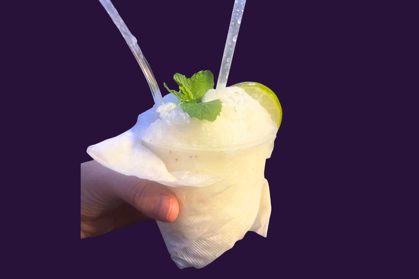 Austin Snow mojito-style shaved ice with fresh mint and lime